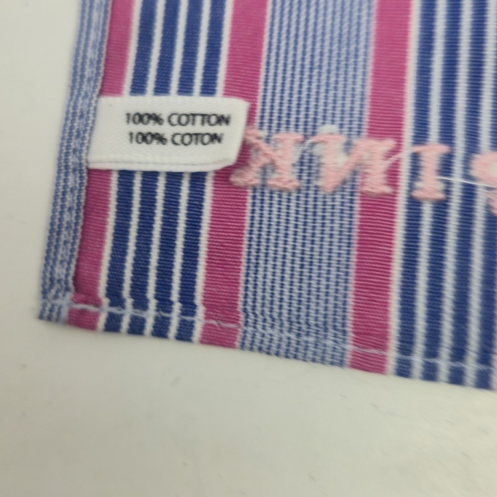 Thomas Pink London Woven Cotton Pocket Square Handkerchief Blue Pink Stripes - Picture 7 of 10